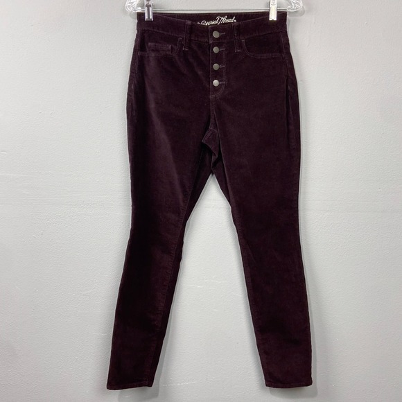 Universal Thread High Rise Skinny Corduroy Pants Size 2 Button Fly Academia Fall - Picture 1 of 11